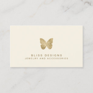 Gold Foil Butterfly Eenvoudig Visitekaartje