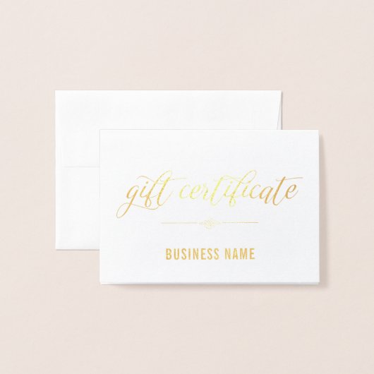 Gold Foil Calligraphy Cadeaubon Folie Kaarten (Voorkant met envelop)