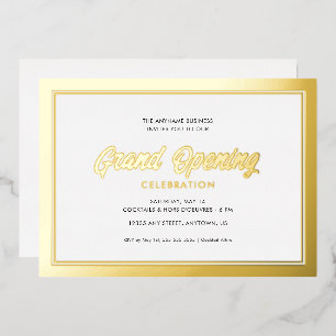 Gold Foil Calligraphy Grand Opening Folie Uitnodiging
