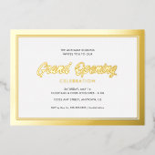 Gold Foil Calligraphy Grand Opening Folie Uitnodiging (Voorkant)