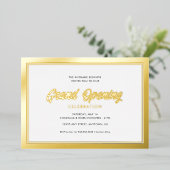 Gold Foil Calligraphy Grand Opening Folie Uitnodiging (Staand Voorkant)