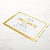 Gold Foil Calligraphy Grand Opening Folie Uitnodiging (Gedraaid)