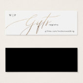 Gold Foil Calligraphy Moderne Wedding Gift Registr Mini Visitekaartjes (Voorkant /achterkant)