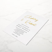Gold Foil Calligraphy Script Modern Wedding Folie Uitnodiging (Gedraaid)