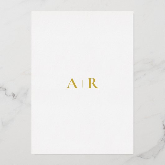 Gold Foil Calligraphy Script Modern Wedding Folie Uitnodiging (Achterkant)