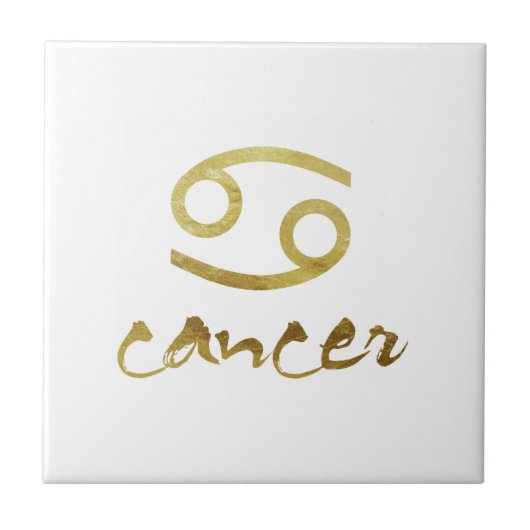 Gold Foil Cancer-symbool Tegeltje (Voorkant)