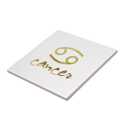 Gold Foil Cancer-symbool Tegeltje (Zijkant)