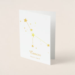 Gold Foil CANCER Zodiac Sign Constellation Folie Kaarten