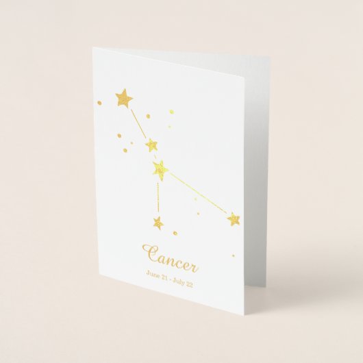 Gold Foil CANCER Zodiac Sign Constellation Folie Kaarten (Voorkant)