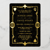 GOLD FOIL Casino Night Las Vegas Poker Wedding Folie Uitnodiging (Voorkant)