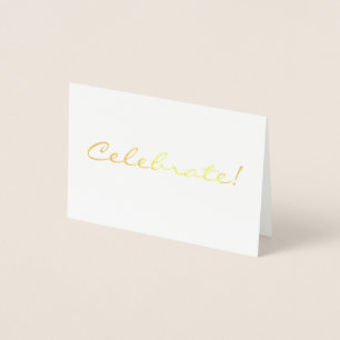 Gold Foil Celebrate Mini Kaart