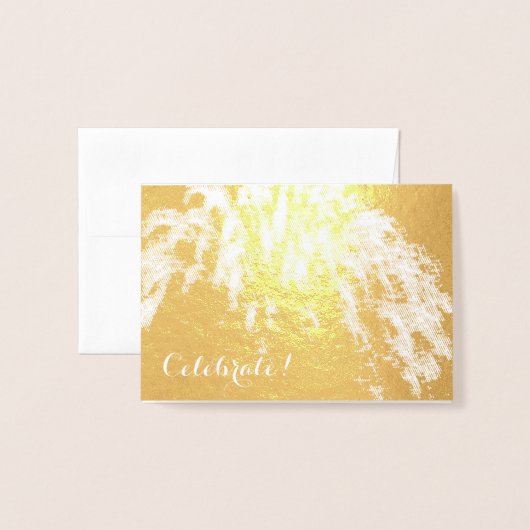 Gold Foil Celebrate Mini Kaart (Voorkant met envelop)