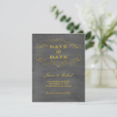 Gold Foil Chalkboard Save the Date (Staand voorkant)