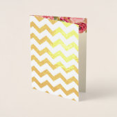 Gold Foil Chevron Stripes | ROZEN MOEDERDAG Folie Kaarten (Voorkant)
