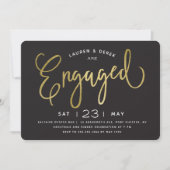 Gold Foil Chic Lettering Engagement Party Kaart (Voorkant)