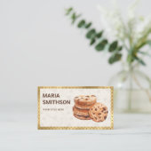 Gold Foil Chocolate Chip Cookies Bakery Visitekaartje (Staand voorkant)