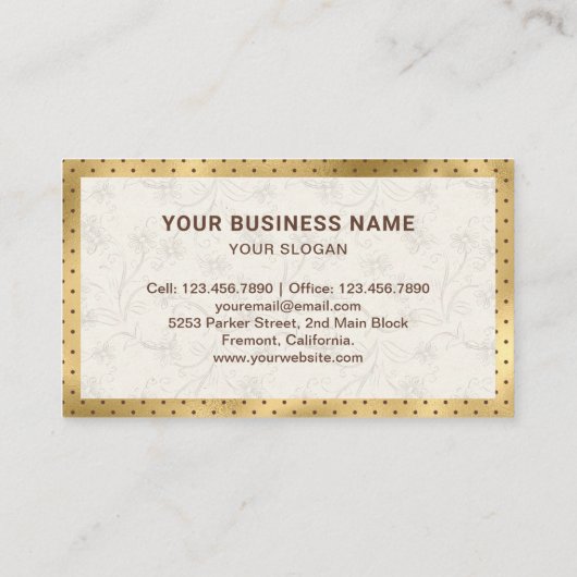 Gold Foil Chocolate Chip Cookies Bakery Visitekaartje (Achterkant)