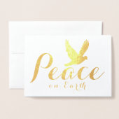 Gold Foil Christmas Peace Dove Kaart (Voorkant met envelop)