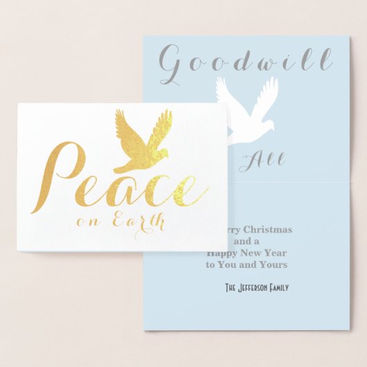 Gold Foil Christmas Peace Dove Kaart (Display)