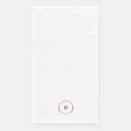 Gold Foil Circle Monogram Weddenschap Servet