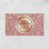 Gold Foil Circle Roos Gold Sequins Glitter Make-up Visitekaartje (Voorkant)