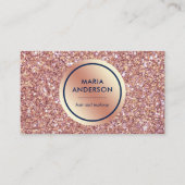 Gold Foil Circle Roos Gold Sequins Glitter Make-up Visitekaartje (Voorkant)