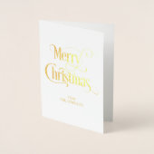 Gold Foil Clasic Merry kerstfeestdag Kaart (Voorkant)