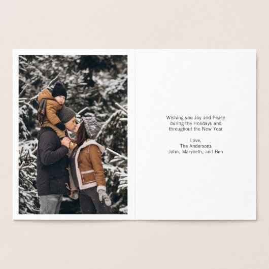 Gold Foil Clasic Merry kerstfeestdag Kaart (Binnen)