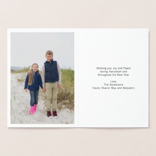 Gold Foil Classic Happy Hanukkah Wenskaart Folie Kaarten (Binnen)