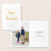 Gold Foil Classic Happy Hanukkah Wenskaart Folie Kaarten (Display)
