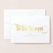 Gold Foil Classic is the Season Holiday Kaart (Voorkant met envelop)