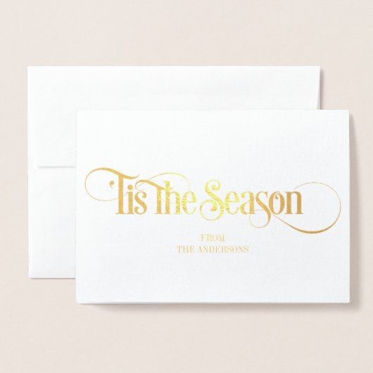 Gold Foil Classic is the Season Holiday Kaart (Voorkant met envelop)