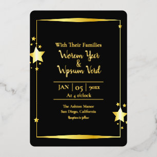 Gold Foil Classic Luxury Vector Invitation Kaart