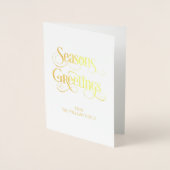 Gold Foil Classic Seasons Greeting Holiday Kaart (Voorkant)