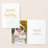 Gold Foil Classic Seasons Greeting Holiday Kaart (Display)