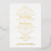 GOLD FOIL Classic White Weddenschap Folie Uitnodiging (Voorkant)