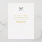 GOLD FOIL Classic White Weddenschap Folie Uitnodiging (Achterkant)
