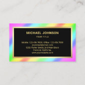 Gold Foil Colorful Rainbow Face Masker Visitekaartje (Achterkant)