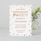 Gold Foil Confetti Bachelorette Party Folie Uitnodiging (Staand Voorkant)