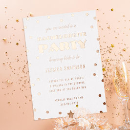 Gold Foil Confetti Bachelorette Party Folie Uitnodiging