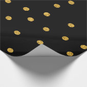 Gold Foil Confetti Black Cadeaupapier (Hoek)