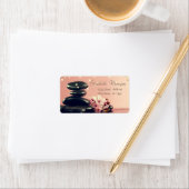 Gold Foil Confetti Black Zen Stones Flowers Etiket (Insitu)