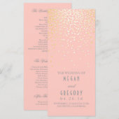 Gold Foil Confetti Blush Wedding Programma's (Voorkant / Achterkant)