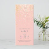 Gold Foil Confetti Blush Wedding Programma's (Staand voorkant)