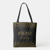 Gold Foil Confetti Bridesmaid Name ID455 Tote Bag (Achterkant)