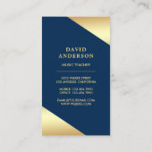 Gold Foil Confetti Elegant Saxofone Saxofonist Visitekaartje (Achterkant)