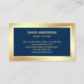 Gold Foil Confetti Elegant Saxofone Saxofonist Visitekaartje (Achterkant)