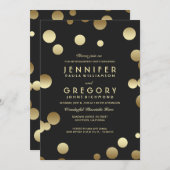 Gold Foil Confetti Engagement Party Kaart (Voorkant / Achterkant)