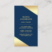 Gold Foil Confetti Grand Piano Musician Pianist Visitekaartje (Achterkant)