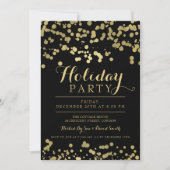 Gold Foil Confetti Holiday Party Kaart (Voorkant)